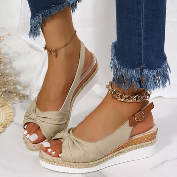 Сандали за жени Модни катарама Peep Toe Комфорт Леки сандали на клинове Летни износоустойчиви дамски офис сватбени сандали