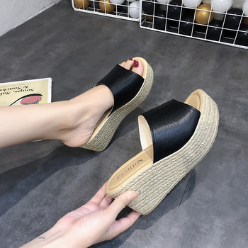Καλοκαίρι 2024 Ανοιχτές γυναικείες παντόφλες Μόδα κομψά στενά παπούτσια γυναικείες γυναικείες σανδάλια με σφήνες