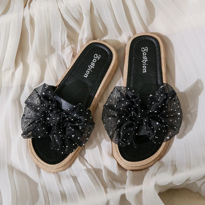 Μοντέρνα γυναικεία εξωτερικά ρούχα με χοντρό κάτω παντόφλες Summer beach flats Casual σανδάλια με ένα λουρί