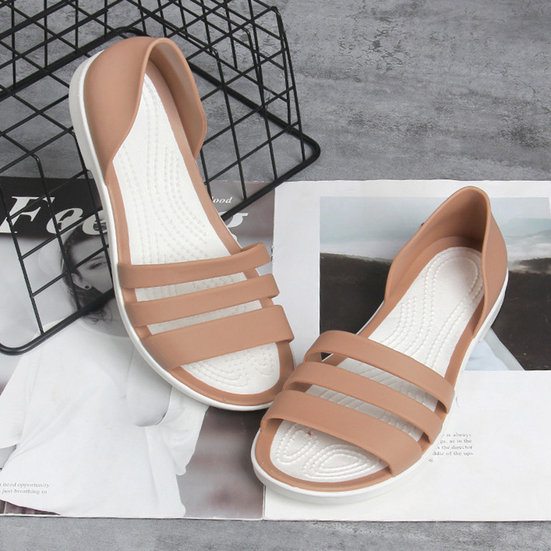 Μόδα 2024, γυναικεία παπούτσια με ανοιχτές μύτες Slides Καλοκαιρινά ίσια σανδάλια Candy Color Casual Beach Outdoot Γυναικείες γυναικείες ζελέ παντόφλες