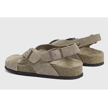 Μόδα Γυναικεία Suede Mules Παντόφλες Γυναικεία τσόκαρα Σανδάλια σόλας από φελλό με υποστήριξη καμάρας Υπαίθρια Beach Slides Καλοκαιρινά γυναικεία παπούτσια