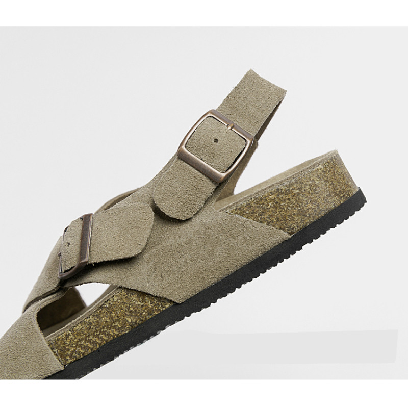 Μόδα Γυναικεία Suede Mules Παντόφλες Γυναικεία τσόκαρα Σανδάλια σόλας από φελλό με υποστήριξη καμάρας Υπαίθρια Beach Slides Καλοκαιρινά γυναικεία παπούτσια