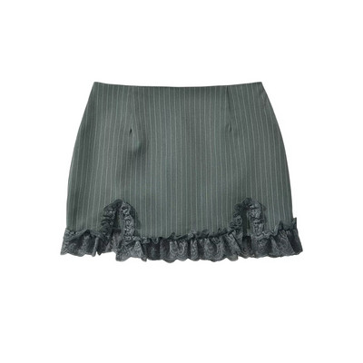 Μίνι φούστα με ριγέ δαντέλα YENKYE Y2K Γυναικείες σέξι λεπτές καλοκαιρινές φούστες