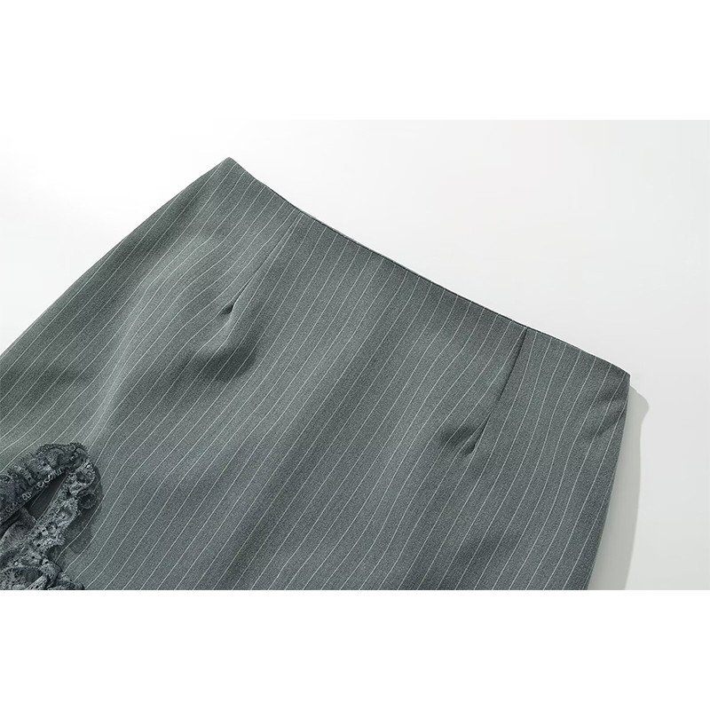 Μίνι φούστα με ριγέ δαντέλα YENKYE Y2K Γυναικείες σέξι λεπτές καλοκαιρινές φούστες