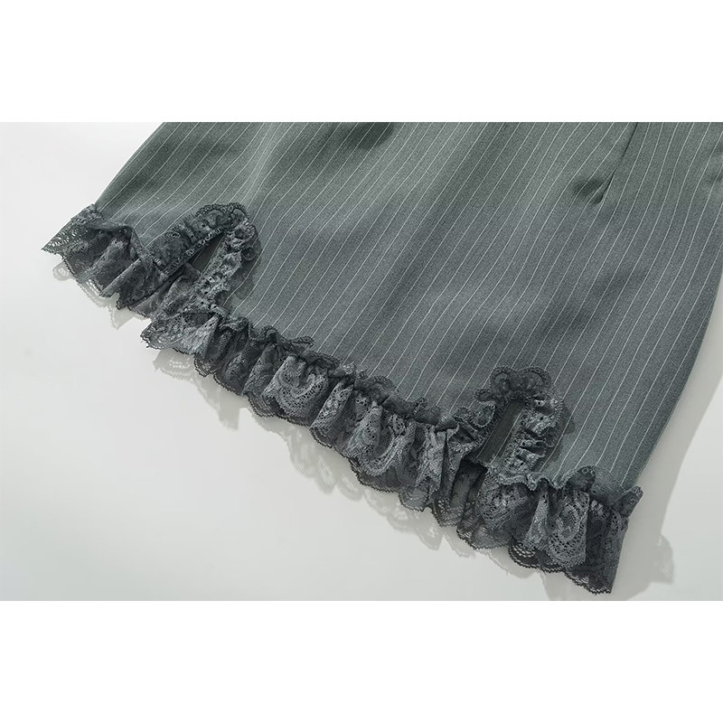 Μίνι φούστα με ριγέ δαντέλα YENKYE Y2K Γυναικείες σέξι λεπτές καλοκαιρινές φούστες