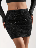 Litritega must mini Bodycon seelik, elegantne elastse vöökohaga õhuke seelik kevadeks ja suveks, naiste riided