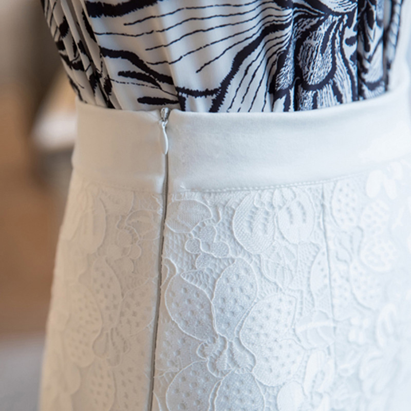 Fuste din dantelă albă, cu două straturi, sexy, cu două straturi, fuste înfășurate cu talie înaltă, femei, ocazional, pentru petrecere, pantaloni formali pentru dama de birou