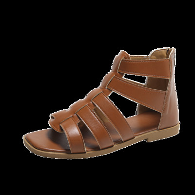 Női szandálok nyári elegáns női cipők alacsony sarkú lapos, alkalmi Gladiator fehér halujj ingyenes kiszállítással Legkeresettebb