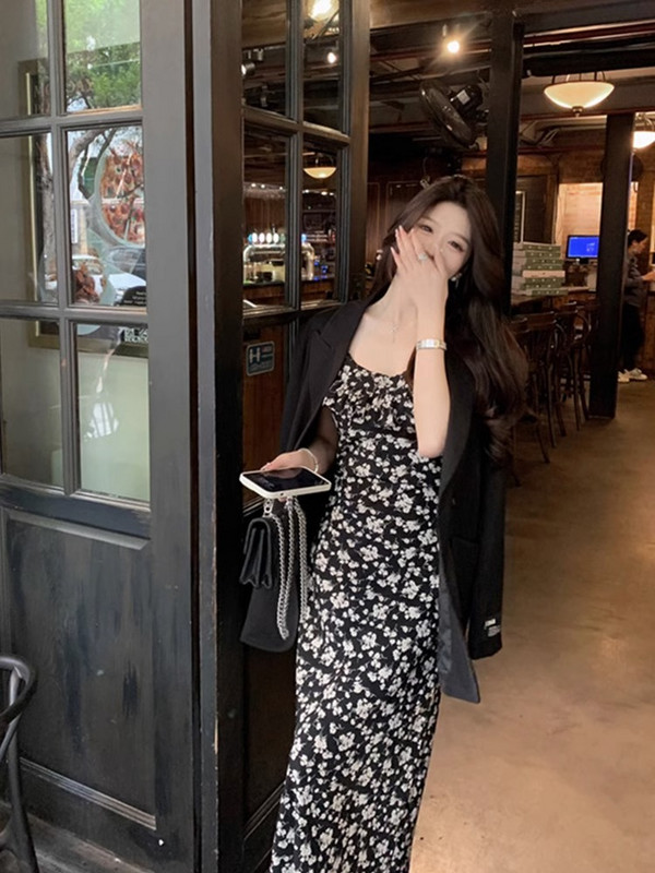 Midi haljine sa slatkim printom za žene s letećim rukavima Japanske djevojke Slatka cvjetna vintage haljina s volanima za plažu, Maxi dotjerana haljina, ljeto 2023.