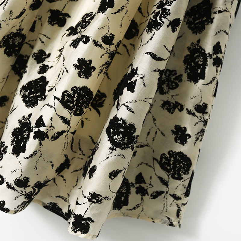 Suvine Korea trükisega elegantne mood esteetiline peokleit naistele lühikeste varrukatega kaelusega Vestidos De Fiesta šikk vintage naiselik rüü