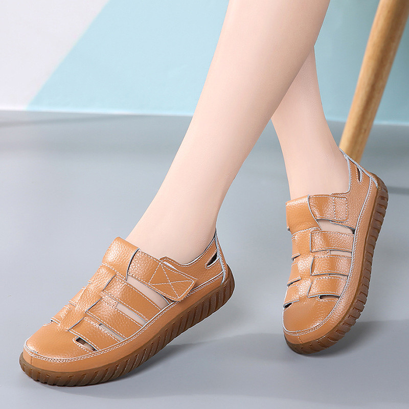 Ženske ravne sandale Ljeto 2023. Luksuzne kožne sandale Ženske ležerne ženske cipele s platformom Ljetne ženske cipele na rasprodaji
