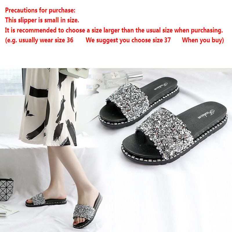 Naiste sussid Slaidid Läikivad naistejalatsid vabaaja suvekorrused naiste kristallsära, mood Lihtsad plätud 2022 Uus