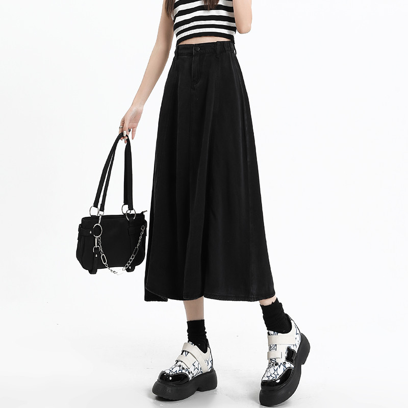 Ljetna meka traperica od lyocella Ženska suknja A kroja visokog struka Svestrana traper suknja srednje dužine Ženska Y2k modna ulična odjeća