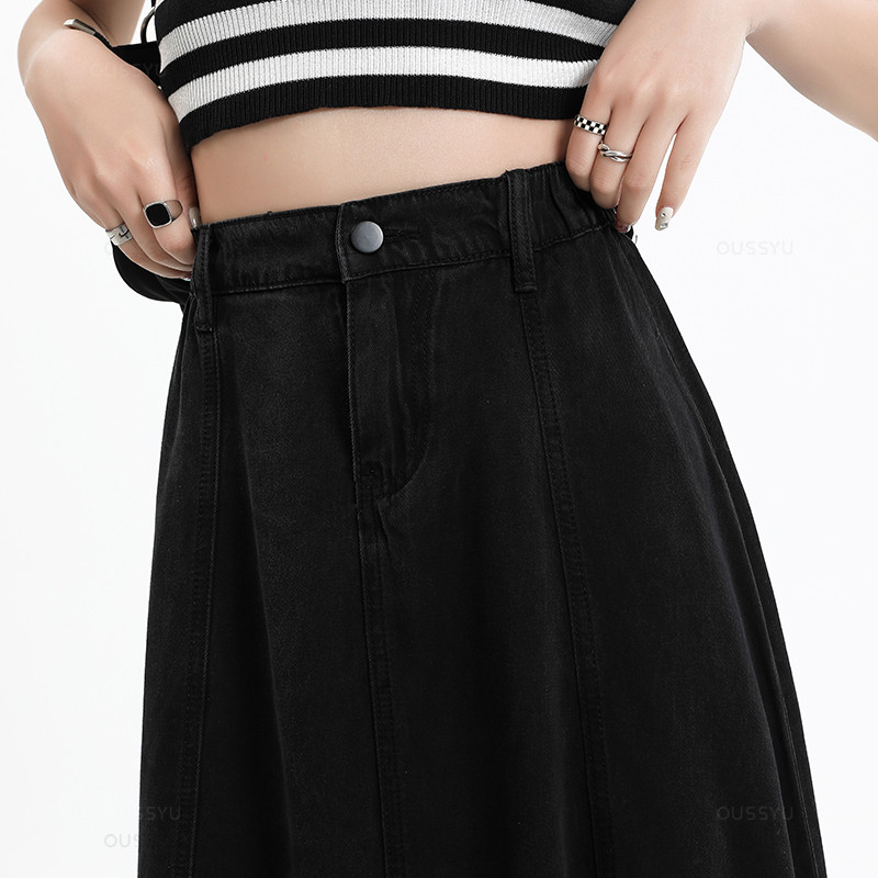 Ljetna meka traperica od lyocella Ženska suknja A kroja visokog struka Svestrana traper suknja srednje dužine Ženska Y2k modna ulična odjeća