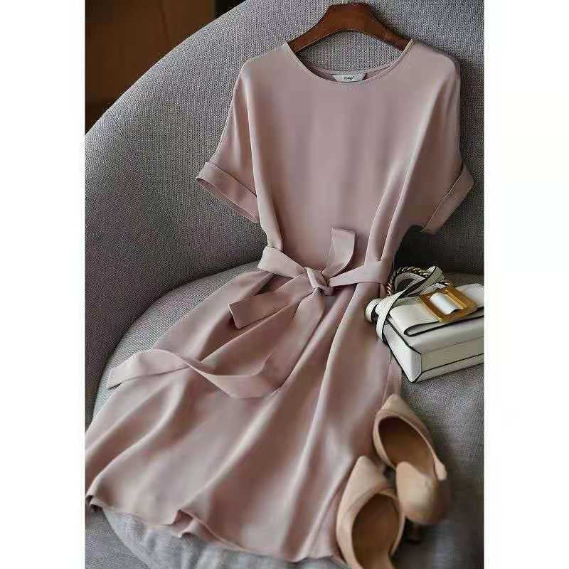 2022. aasta suvi, uus korea stiil, elegantne mood, ühevärviline kleit naistele, kaelus, esteetiline kontori daam šikk higi Vestidos De Fiesta