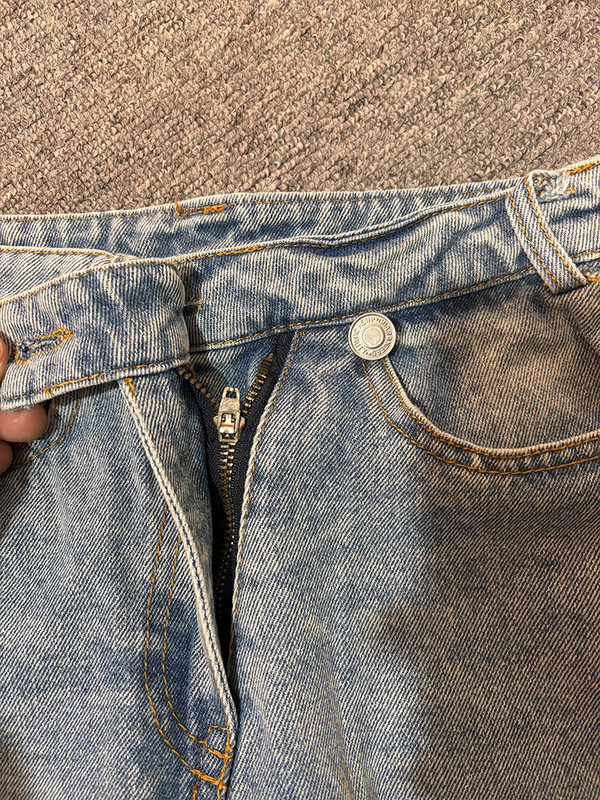 TRAF-2024 uus suvine naiste nööbitav temperament keskmise vööga viltune talje dekoratiivne nööriga lühike seelik denim miniseelik