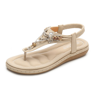 Cipők Női 2023 Nyári Róma Szandálok Retro Clip orr strasszos Wedge Platform Beach Bohemian Flip Flop Sandalias De Mujer