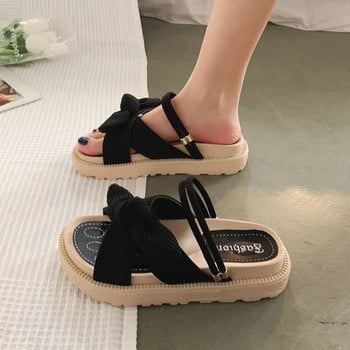 New Style Fairy Style Lady Summer Slippers Χοντρή πλατφόρμα Flat σανδάλια με πεταλούδες καλοκαιρινές σαγιονάρες Γυναικεία πέδιλα