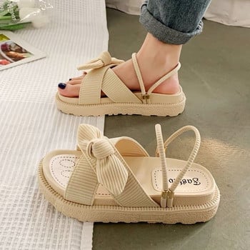 New Style Fairy Style Lady Summer Slippers Χοντρή πλατφόρμα Flat σανδάλια με πεταλούδες καλοκαιρινές σαγιονάρες Γυναικεία πέδιλα