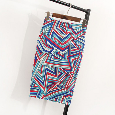 Magiray cvjetni print suknja olovka visokog struka Modne suknje uz kroj Ženske ljetne ženske elastične Saia do koljena 23 boje C574