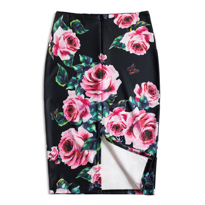 Magiray cvjetni print suknja olovka visokog struka Modne suknje uz kroj Ženske ljetne ženske elastične Saia do koljena 23 boje C574