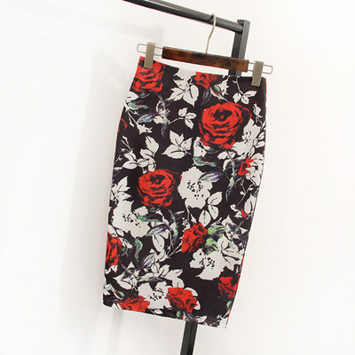 Magiray cvjetni print suknja olovka visokog struka Modne suknje uz kroj Ženske ljetne ženske elastične Saia do koljena 23 boje C574