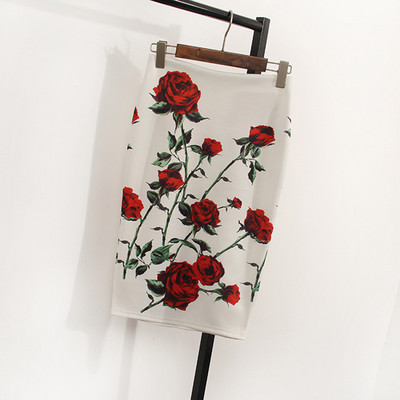 Magiray cvjetni print suknja olovka visokog struka Modne suknje uz kroj Ženske ljetne ženske elastične Saia do koljena 23 boje C574