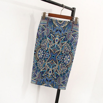 Magiray cvjetni print suknja olovka visokog struka Modne suknje uz kroj Ženske ljetne ženske elastične Saia do koljena 23 boje C574