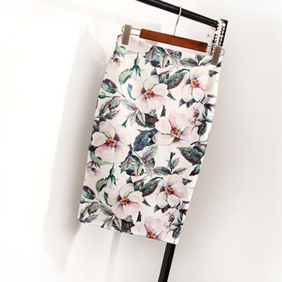 Magiray cvjetni print suknja olovka visokog struka Modne suknje uz kroj Ženske ljetne ženske elastične Saia do koljena 23 boje C574