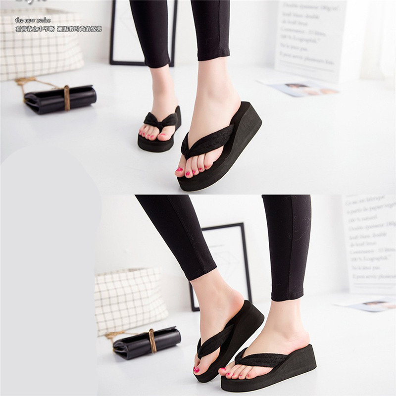 1 paar suvist pehmet naiste lahtiste varvastega sandaalid Stringid plätud, platvormsussid rannas sise- ja välistingimustes