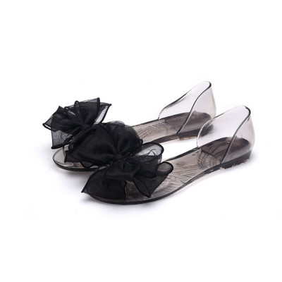 Naiste sandaalid lahtise varbaga suvised želeekingad Naiste moelised liblikasõlmidega lamedad sandaalid Naiste rannajalatsid, plätud WSH3149