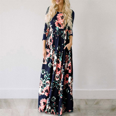 Rochie maxi de vară pentru femei 2022, rochie boho cu imprimeu floral, rochie de plajă pentru femei, petrecere de seară, rochie lungă, rochie de soare, 3XL
