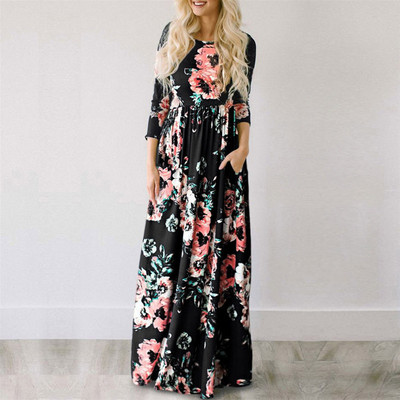 Rochie maxi de vară pentru femei 2022, rochie boho cu imprimeu floral, rochie de plajă pentru femei, petrecere de seară, rochie lungă, rochie de soare, 3XL