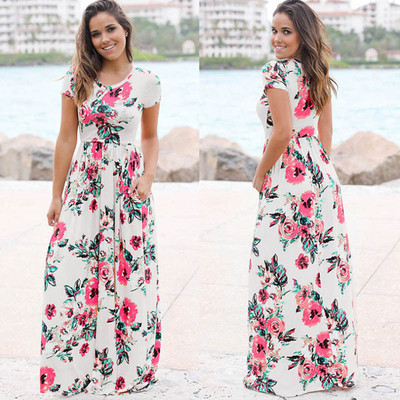 Rochie maxi de vară pentru femei 2022, rochie boho cu imprimeu floral, rochie de plajă pentru femei, petrecere de seară, rochie lungă, rochie de soare, 3XL