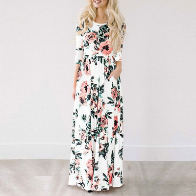 Rochie maxi de vară pentru femei 2022, rochie boho cu imprimeu floral, rochie de plajă pentru femei, petrecere de seară, rochie lungă, rochie de soare, 3XL