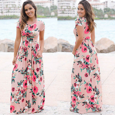 Rochie maxi de vară pentru femei 2022, rochie boho cu imprimeu floral, rochie de plajă pentru femei, petrecere de seară, rochie lungă, rochie de soare, 3XL