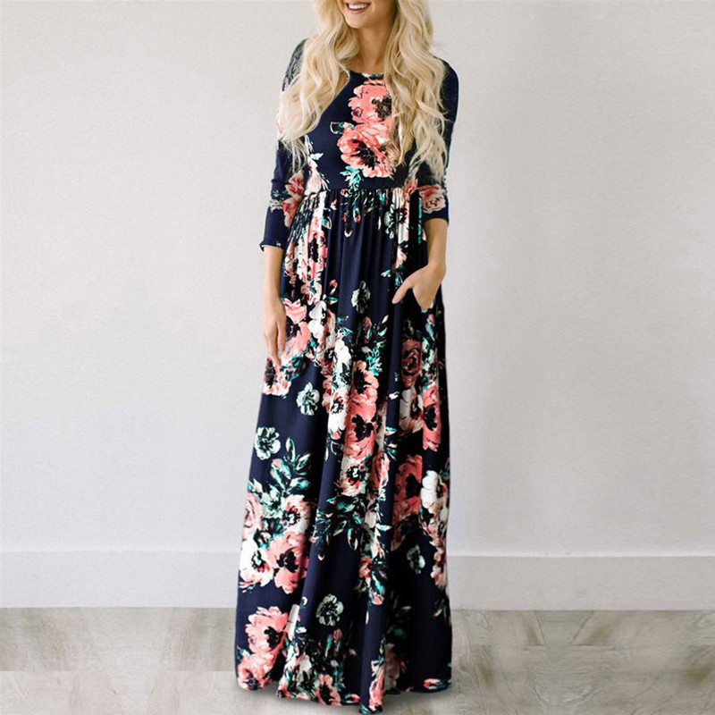 Rochie maxi de vară pentru femei 2022, rochie boho cu imprimeu floral, rochie de plajă pentru femei, petrecere de seară, rochie lungă, rochie de soare, 3XL