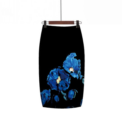 Rietumu modes krāšņi ziedu apdrukas sieviešu zīmuļu svārki līdz ceļgaliem biroja dāmu bodiji Saias meitenes Faldas slaidas apakšas 2024