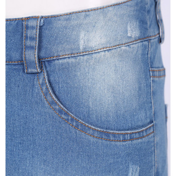 Дамска модна дънкова мини пола с протрит подгъв Ежедневни джобове с цип и тънка мини пола Femme Дамска парти клубна пола 2022
