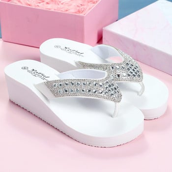 Γυναικείες παντόφλες Wedges Casual Shinny Beach PVC μασίφ καλοκαιρινό εσωτερικό εξωτερικό Bling Γυναικείες σαγιονάρες Σανδάλια για ενήλικες μαλακά παπούτσια