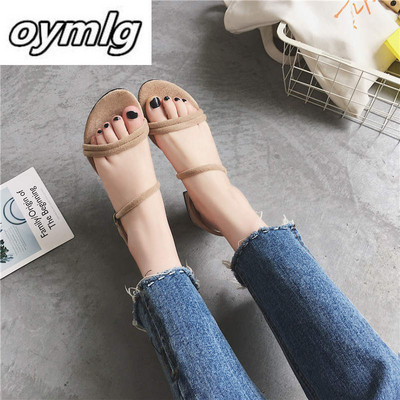 nou Papuci plat de exterior Sandale cu bretele pentru picioare Sandale romane cu panta mica cu pantofi de dama pantofi cu toc joasa Sandale mujer