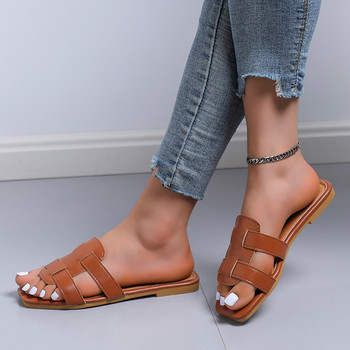 2024 Летни дамски чехли Римски моден дизайнер Плоски сандали Обувки с мека подметка Дамски дишащи плажни джапанки Zapatos