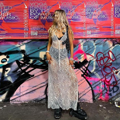 Naiste Y2K pitsist maksiseelikud Vintage kõrge vöökohaga asümmeetriline ääris volangidega midiseelikud, lendlevad seelikud