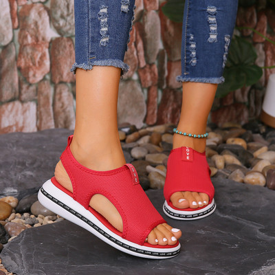 Női szandál Szuper puha alsó lapos szandál Nyári divatos lapos szandál