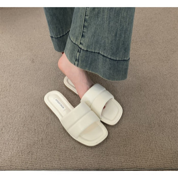 2024 Горещи разпродажби Дамски чехли Peep Toe Flat Decor Designer Ladies Mules Slides Дамски леки, модерни и висок клас