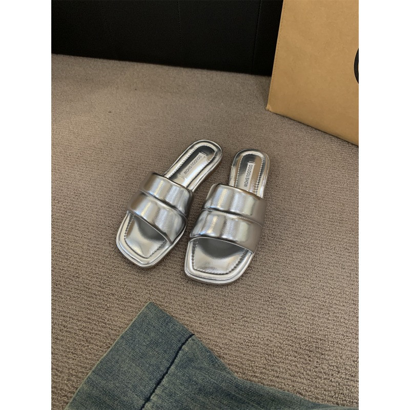 Γυναικείες παντόφλες 2024 Hot sales Peep Toe Flat Decor Designer Ladies Mules Slides Γυναικείες ελαφριές μοντέρνες και υψηλών προδιαγραφών
