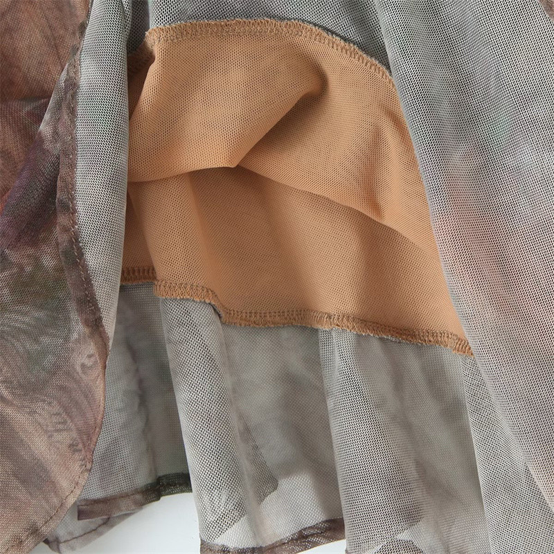 KEYANKETIAN New Summer Tie-Dye Imprimat Fusta teacă femei stil retro asimetrică decorativă Wrap șold Stretch Mini fusta