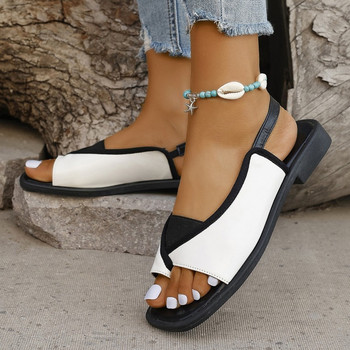 Γυναικεία παπούτσια 2024 Υψηλής ποιότητας slip-on γυναικεία σανδάλια Καλοκαιρινό καθημερινά σανδάλια Γυναικεία μόδα τετράγωνα δάχτυλα Σετ ίσια σανδάλια με δάχτυλα
