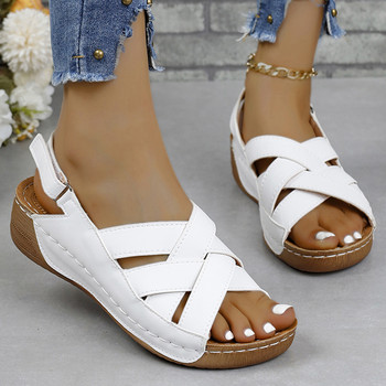 Summer Shoes Woman 2024 Trend Shoes Woman Wedge σανδάλια Γυναικεία ρετρό παπούτσια Σανδάλια Γυναικεία παπούτσια Γυναικεία σανδάλια με μαλακό τακούνι