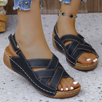 Summer Shoes Woman 2024 Trend Shoes Woman Wedge σανδάλια Γυναικεία ρετρό παπούτσια Σανδάλια Γυναικεία παπούτσια Γυναικεία σανδάλια με μαλακό τακούνι